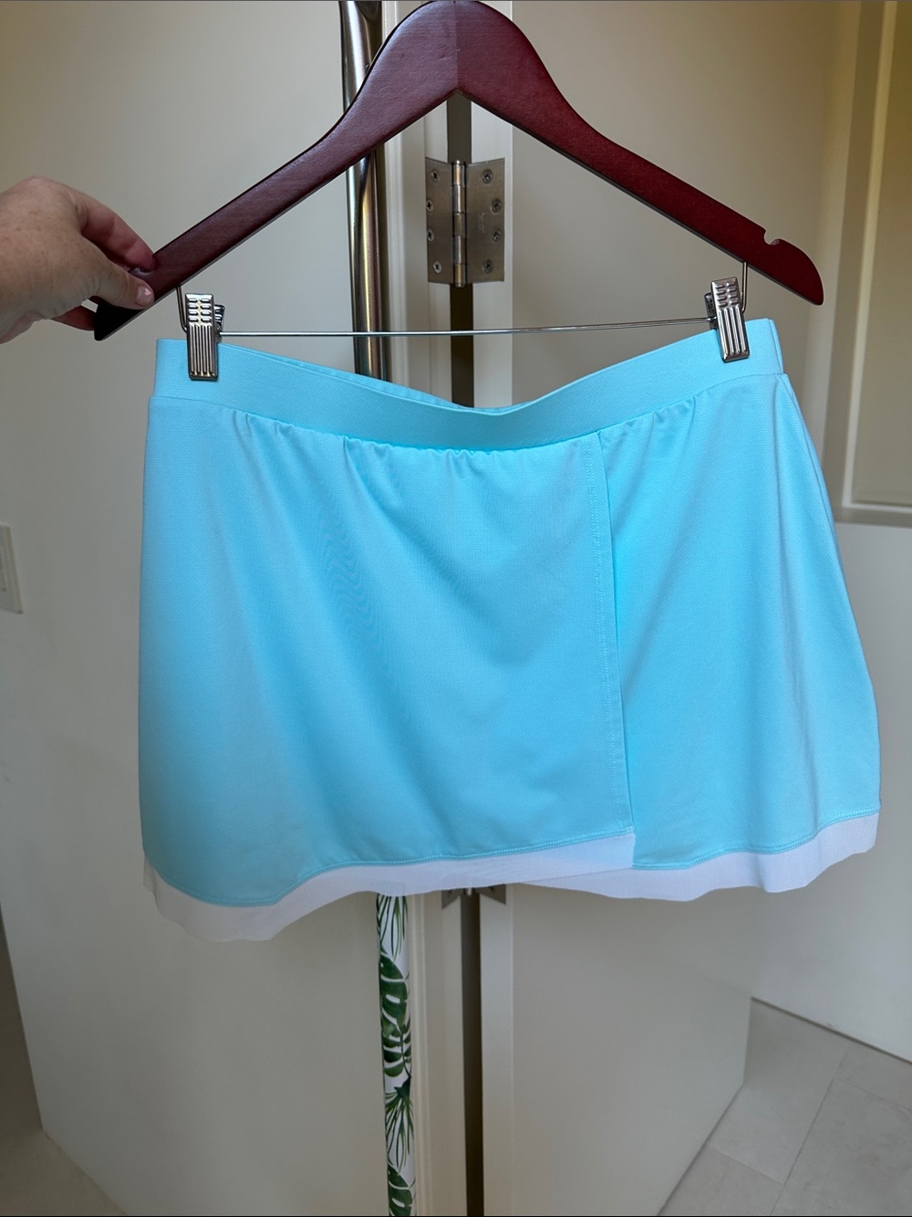 Tail Aqua Blue Mini Skort with White Hem